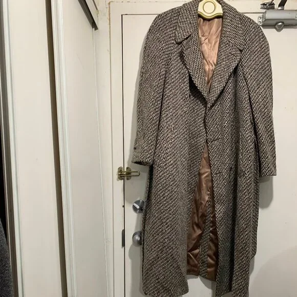 VINTAGE HARRY ROSEN DOUBLE BREAST TWEED TRENCH COATS SIZE M - Picture 5 of 16